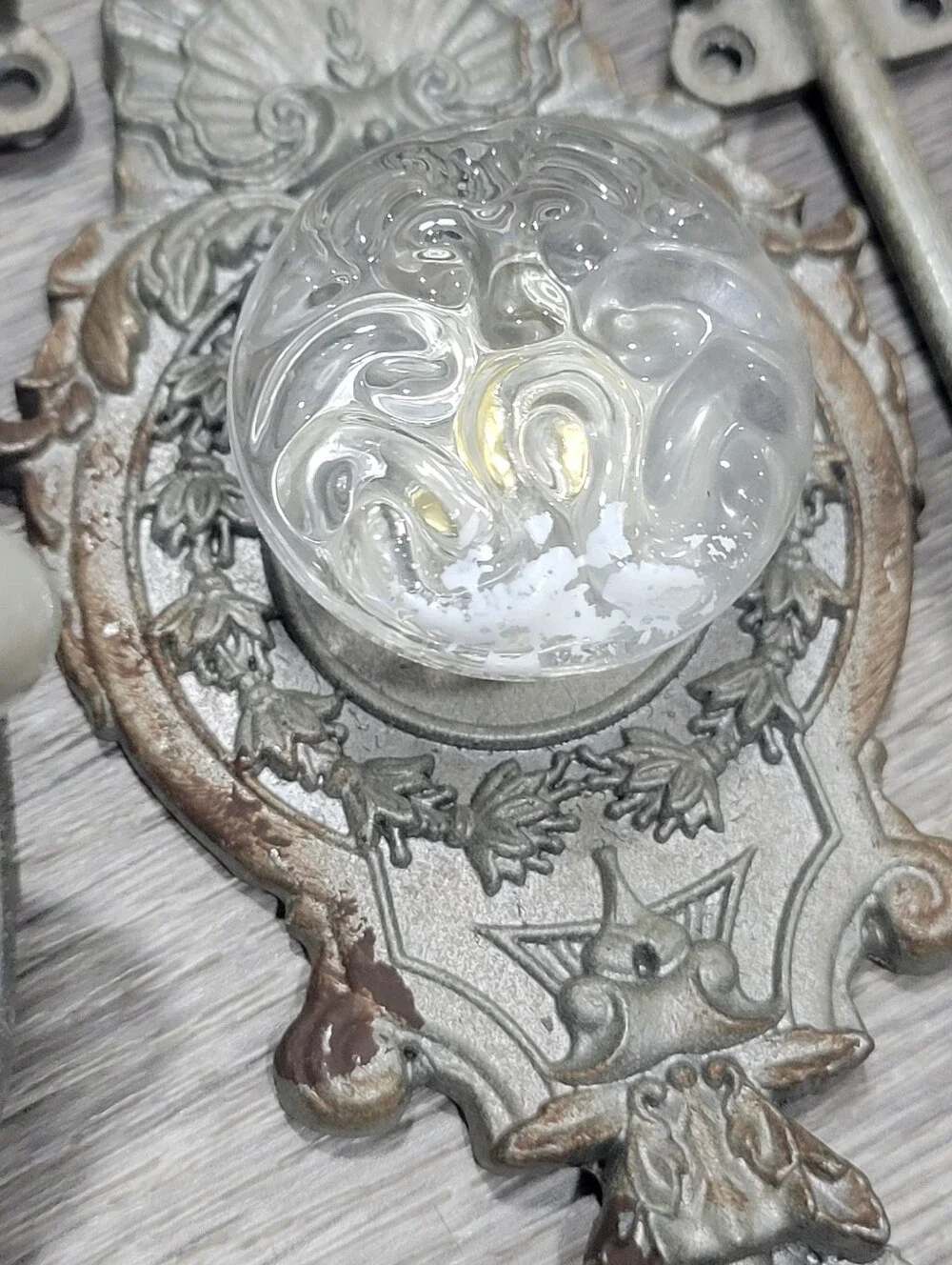 Boho Chabby Chic Home Decor Wall Hooks Set of 5 Metal Glass 8